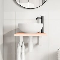 Badkamer wandschap staal en massief eikenhout 3