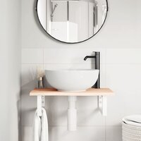 Badkamer wandschap staal en massief eikenhout 3