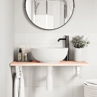 Badkamer wandschap staal en massief eikenhout 3