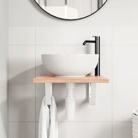 Badkamer wandschap staal en massief eikenhout 3