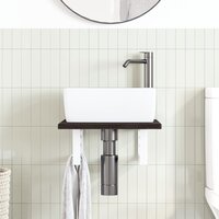 Badkamer wandschap staal en massief eikenhout 3