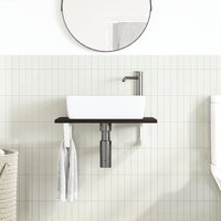 Badkamer wandschap staal en massief eikenhout 3