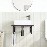 Badkamer wandschap staal en massief eikenhout 3