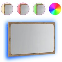 Badkamerspiegel met LED 60x8,5x38 cm artisanaal eikenkleurig 2