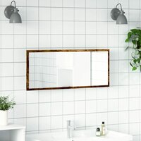Badkamerspiegel met LED 100x8,5x37cm bewerkt hout gerookt eiken 4