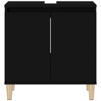 Wastafelkast 58x33x60 cm bewerkt hout zwart 6