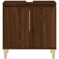 Wastafelkast 58x33x60 cm bewerkt hout bruin eikenkleur 6