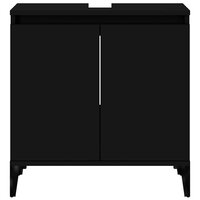 Wastafelkast 58x33x60 cm bewerkt hout zwart 6
