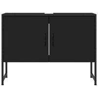 Wastafelkast 80x33x60 cm bewerkt hout zwart 5