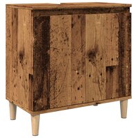 Wastafelkast 58x33x60 cm bewerkt hout oud houtkleurig 2