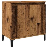Wastafelkast 58x33x60 cm bewerkt hout oud houtkleurig 2