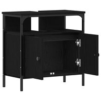 Wastafelkast 60x30x60 cm spaanplaat zwart eikenkleurig 5