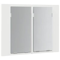 Badkamerkast met spiegel en LED 60x12x45 cm acryl wit 8