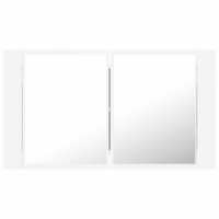 Badkamerkast met spiegel en LED 80x12x45 cm acryl wit 9