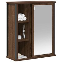 Badkamerwandkast met spiegel 50x21x60 cm bruin eikenkleurig 4