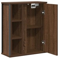 Badkamerwandkast met spiegel 50x21x60 cm bruin eikenkleurig 5