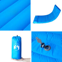 Kampeermatras met kussen zelfopblazend 1-persoons blauw 5