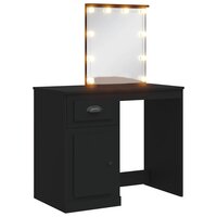Kaptafel met LED-verlichting 90x42x132,5 cm zwart 2