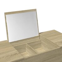Kaptafel met spiegel 100x45x76 cm sonoma eikenkleurig 8