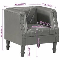 Kuipstoel echt geitenleer grijs 9