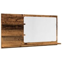 Badkamerspiegelkast 90x11x45 cm bewerkt hout oud houtkleurig 2