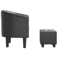 Kuipstoel met voetenbankje kunstleer grijs 4