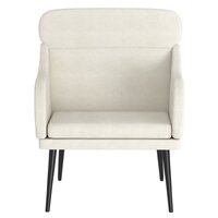 Fauteuil 63x76x80 cm fluweel cr&egrave;mekleurig 3