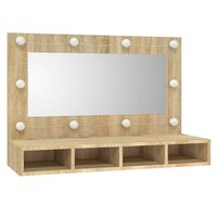 Spiegelkast met LED-verlichting 90x31,5x62 cm sonoma eikenkleur 3