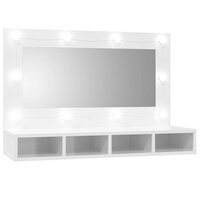 Spiegelkast met LED-verlichting 90x31,5x62 cm hoogglans wit 2