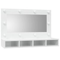 Spiegelkast met LED-verlichting 90x31,5x62 cm hoogglans wit 3