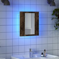 Badkamerspiegelkast LED 40x12x45 cm bewerkt hout gerookt eiken 3