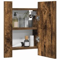 Badkamerspiegelkast LED 40x12x45 cm bewerkt hout gerookt eiken 4