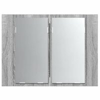 Spiegelkast LED 60x12x45 cm bewerkt hout grijs sonoma eiken 7