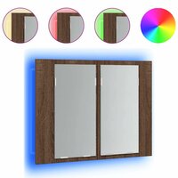 Spiegelkast LED 60x12x45 cm bewerkt hout bruin eikenkleur 2