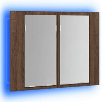 Spiegelkast LED 60x12x45 cm bewerkt hout bruin eikenkleur 4