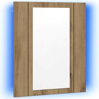 Badkamerspiegelkast LED 40x12x45 cm bewerkt hout artisan eiken 3