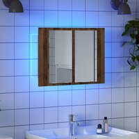 Spiegelkast LED 60x12x45 cm bewerkt hout oud houtkleurig 3