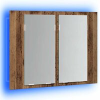 Spiegelkast LED 60x12x45 cm bewerkt hout oud houtkleurig 4