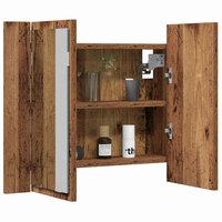 Spiegelkast LED 60x12x45 cm bewerkt hout oud houtkleurig 5