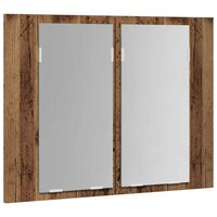 Spiegelkast LED 60x12x45 cm bewerkt hout oud houtkleurig 7