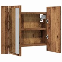 Spiegelkast LED 60x12x45 cm bewerkt hout oud houtkleurig 8