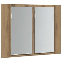 Spiegelkast LED 60x12x45 cm bewerkt hout artisanaal eikenkleur 7