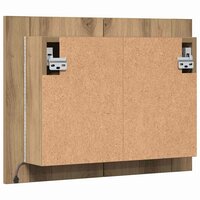 Spiegelkast LED 60x12x45 cm bewerkt hout artisanaal eikenkleur 9