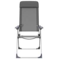 Campingstoelen 4 st inklapbaar aluminium grijs 5