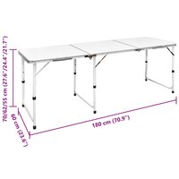 Campingtafel in hoogte verstelbaar met 6 krukken 180x60 cm 8
