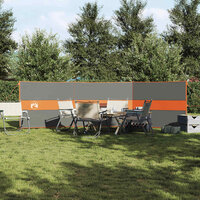 Windscherm camping waterdicht 490x123 cm grijs en oranje 3