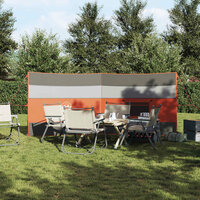 Windscherm camping waterdicht 340x130 cm grijs en oranje 3