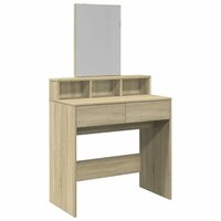 Kaptafel met spiegel 80x41x144,5 cm sonoma eikenkleurig 2