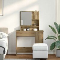 Kaptafel met spiegel 86,5x35x136 cm artisanaal eikenkleur 3