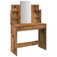 Kaptafel met spiegel 96x39x142 cm oud houtkleurig 2